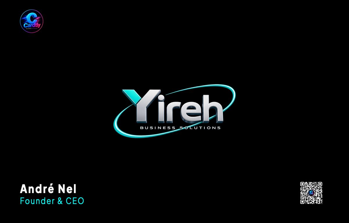 Printed Cardtly NFC card for Yireh Business Solutions